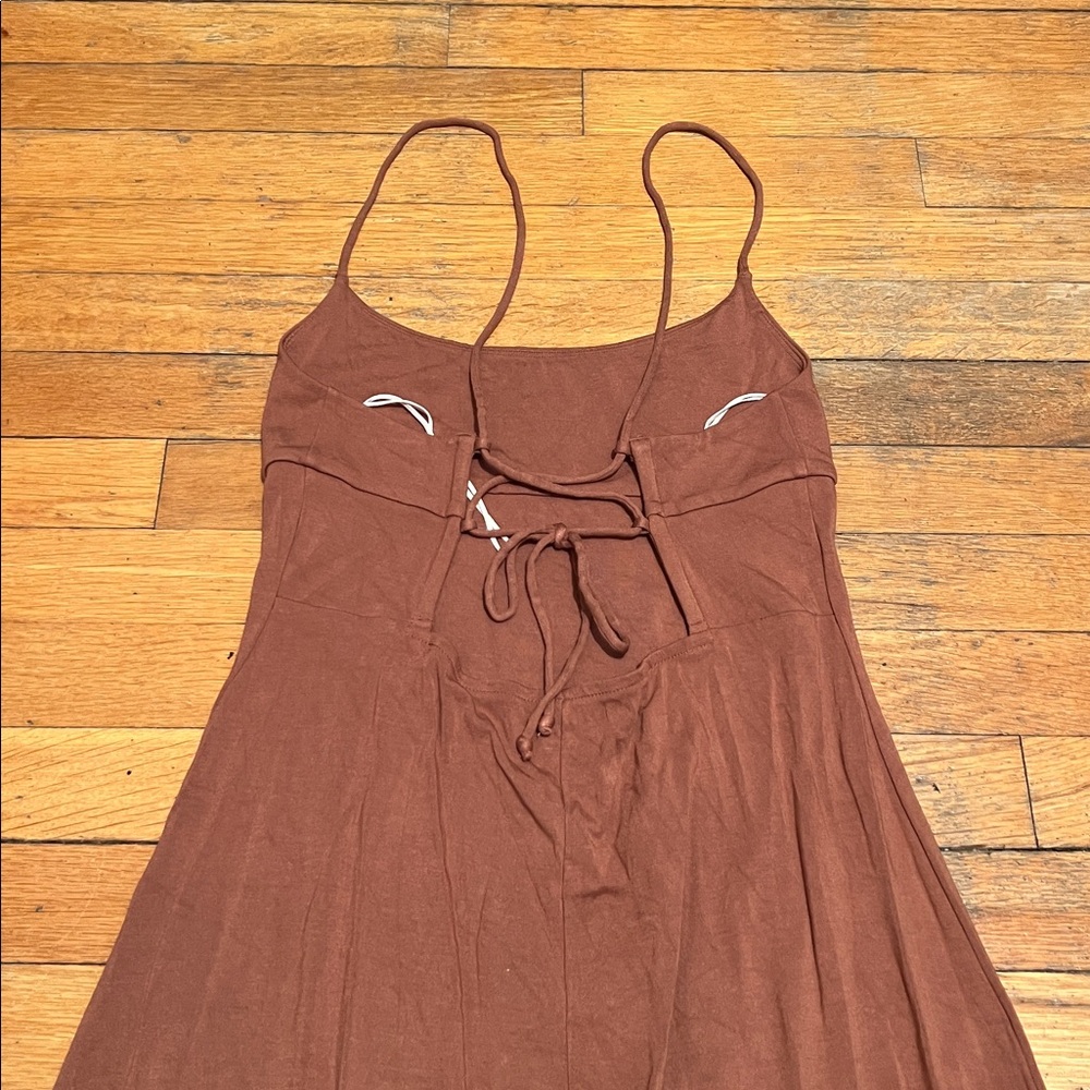 Wilfred by Aritzia Dreamweaver Midi Jersey Dress in Mocha Brown, size Medium - Picture 13 of 16